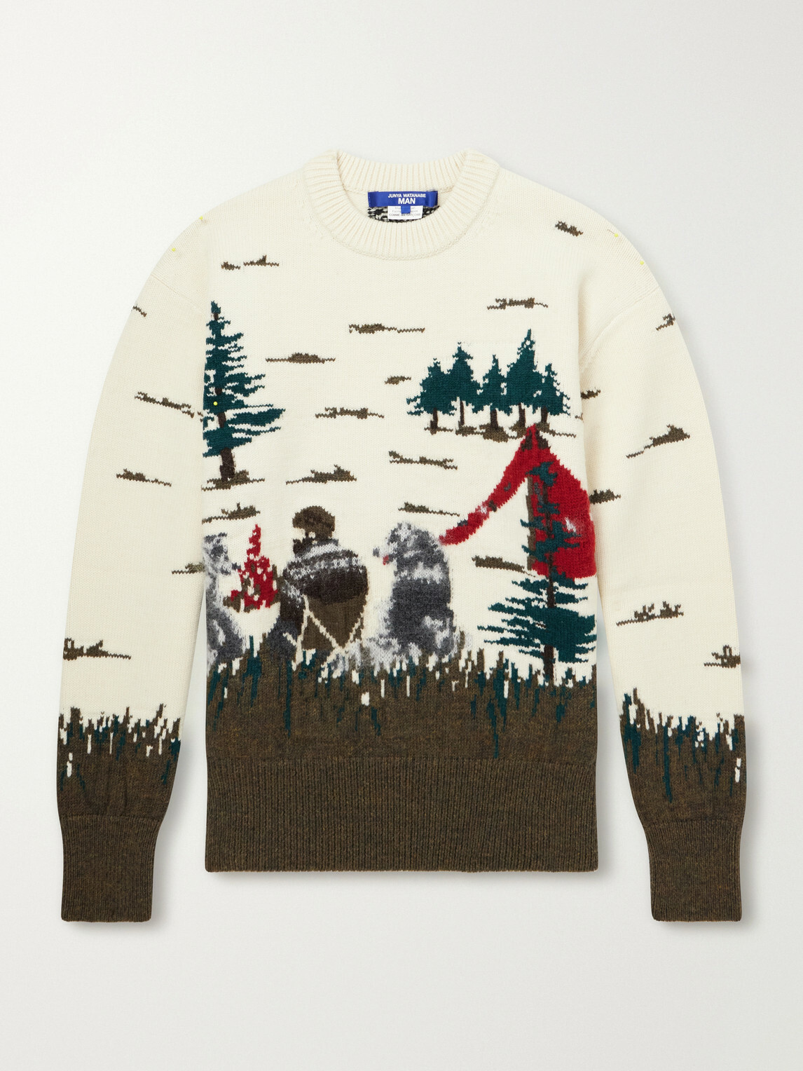 Junya Watanabe - Intarsia-Knit Wool Sweater - Neutrals