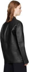 TOTEME Black Clean Leather Jacket