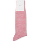 Mr P. - Ribbed Cotton-Blend Socks - Pink