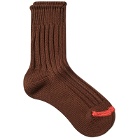 RoToTo Chunky Ribbed Crew Sock in Brown
