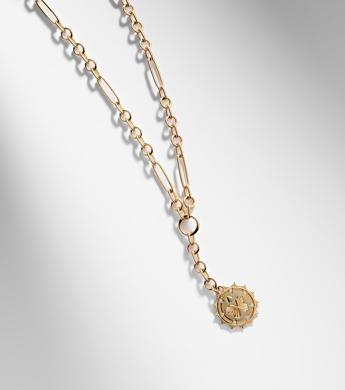 FoundRae Reverie Small 18kt gold pendant necklace with diamonds