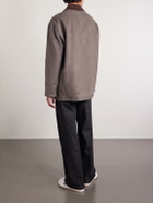 LOEWE - Corduroy-Trimmed Logo-Appliquéd Woven Overshirt - Brown
