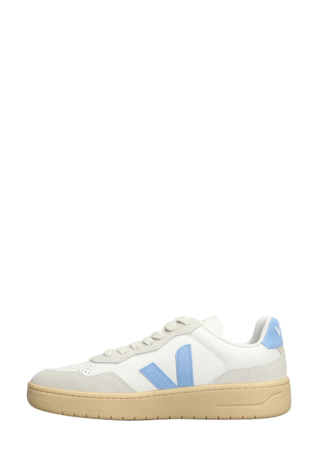 Veja V-90 O.t. Sneakers In White Suede And Leather