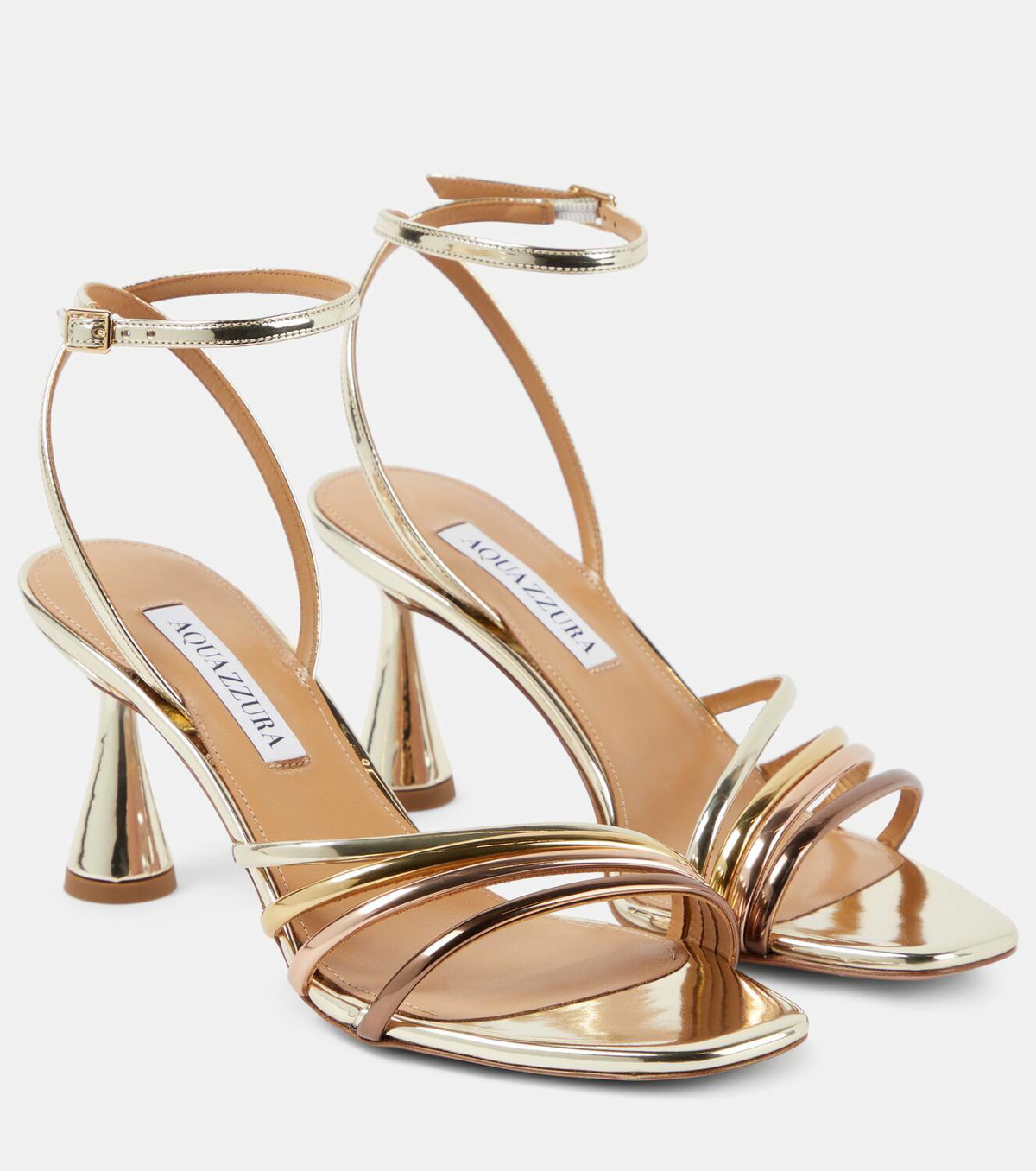 Aquazzura Latour 75 mirrored leather sandals Aquazzura
