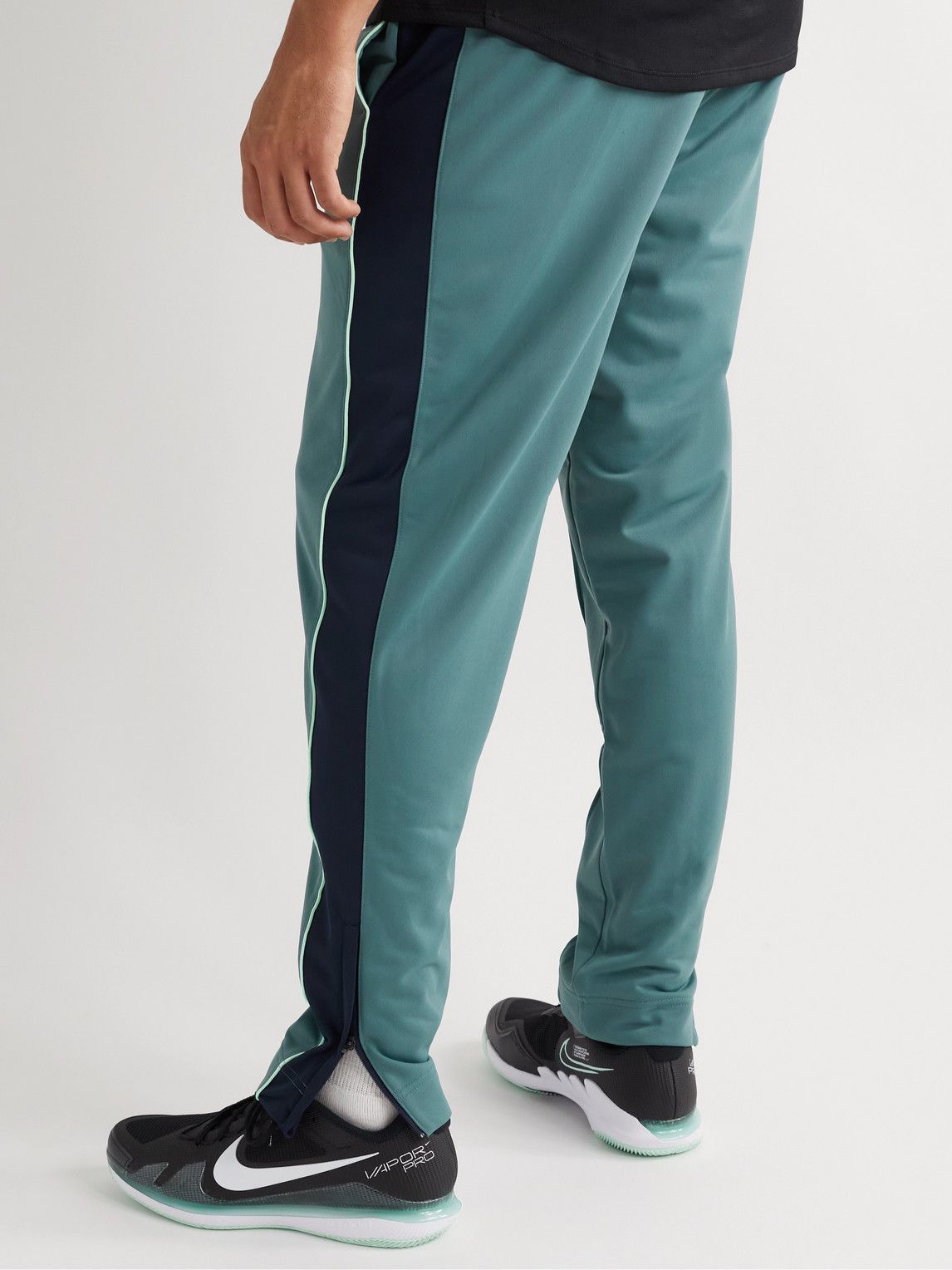 Nike Tennis - Court Heritage Tapered Recycled Tech-Jersey Tennis Trousers -  Green Nike Tennis