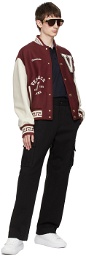 Versace Red Wool & Leather Jacket