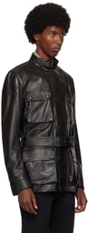 Belstaff Black Trailmaster Panther Leather Jacket