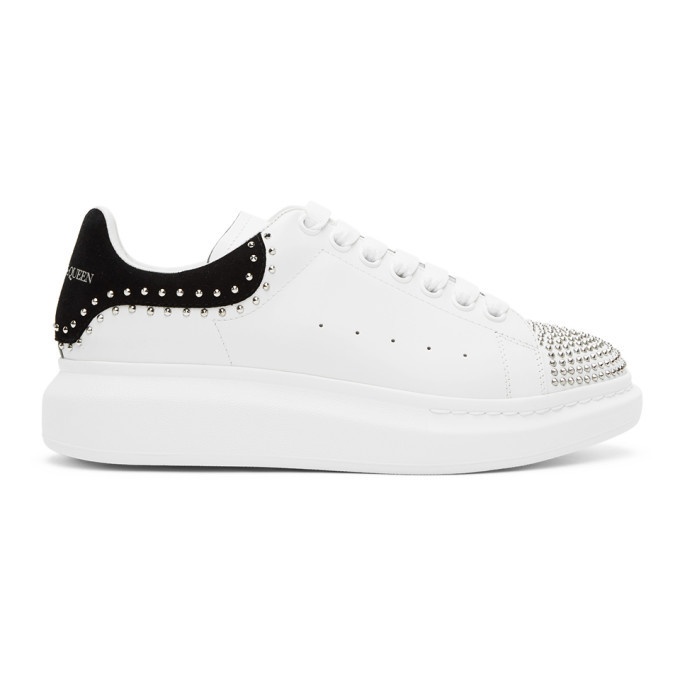 Photo: Alexander McQueen SSENSE Exclusive White and Black Stud Oversized Sneakers