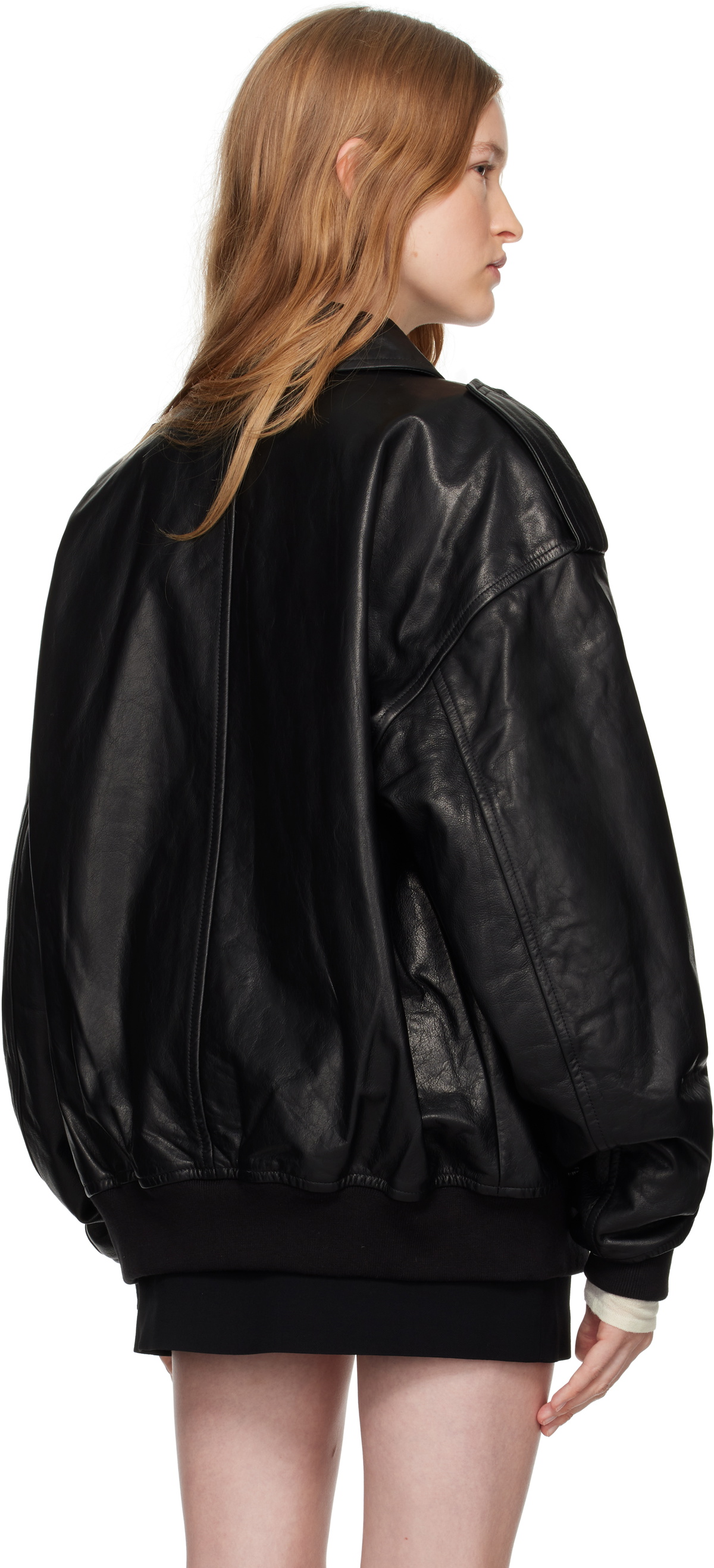 The Frankie Shop Black Viper Leather Jacket The Frankie Shop
