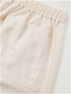 UMIT BENAN B - Wide-Leg Silk-Satin Drawstring Shorts - Neutrals