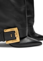 Balmain Anthem 95 Leather Knee-high Boots Black
