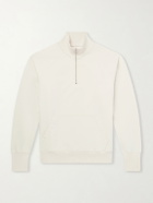 Drake's - Cotton-Jersey Half-Zip Sweater - White