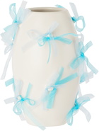 Completedworks White & Blue Pearly Pearl Small Vase