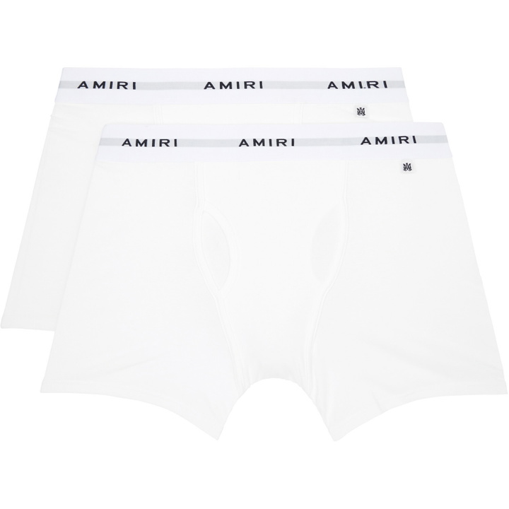 Photo: AMIRI Two-Pack White 'AMIRI' Boxer Briefs