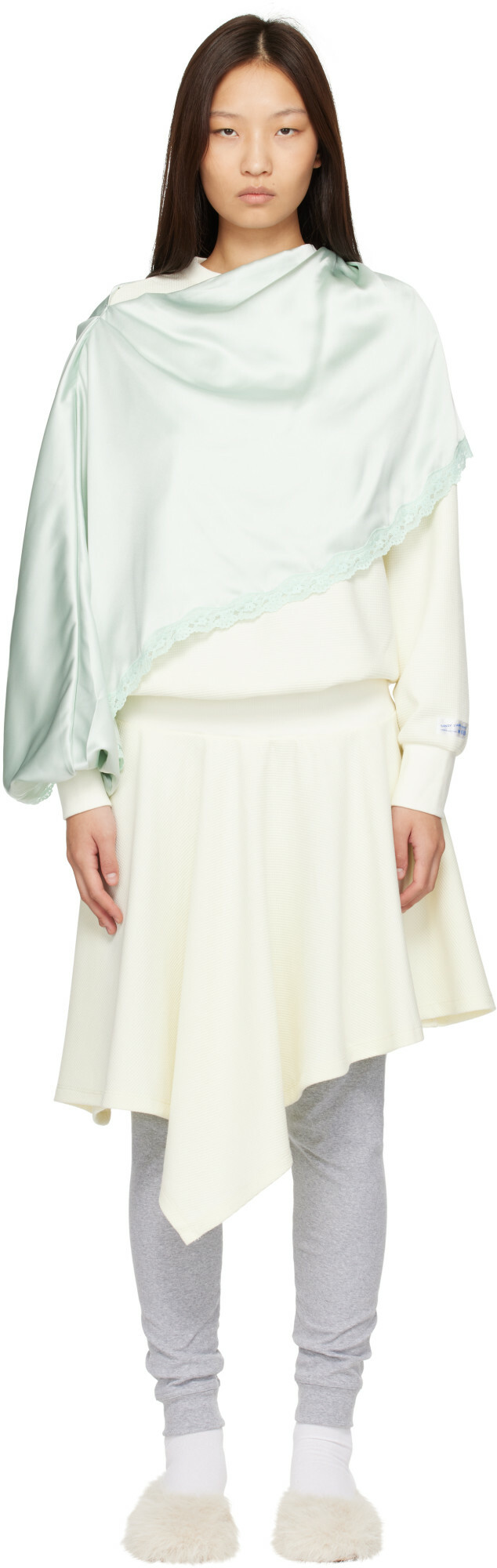 Sandy Liang Off-White Tulsa Midi Dress