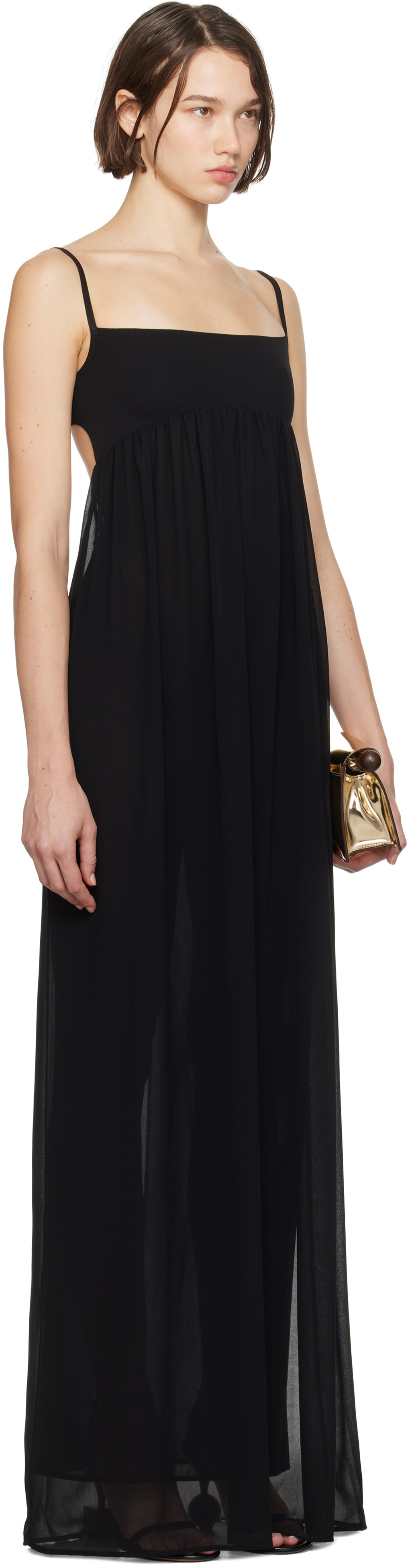 JACQUEMUS Black La Casa 'La robe Peplo' Maxi Dress Jacquemus