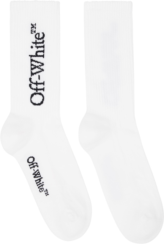Photo: Off-White White Bookish Mid Socks