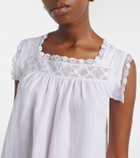 Dôen Almadia lace-trimmed ramie minidress