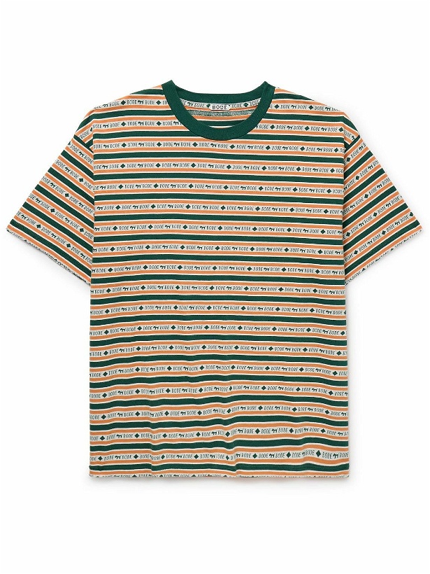 Photo: BODE - Scottie Striped Cotton-Jacquard T-Shirt - Green