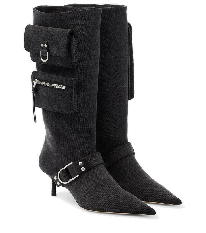 Photo: Blumarine Jeanne denim knee-high boots