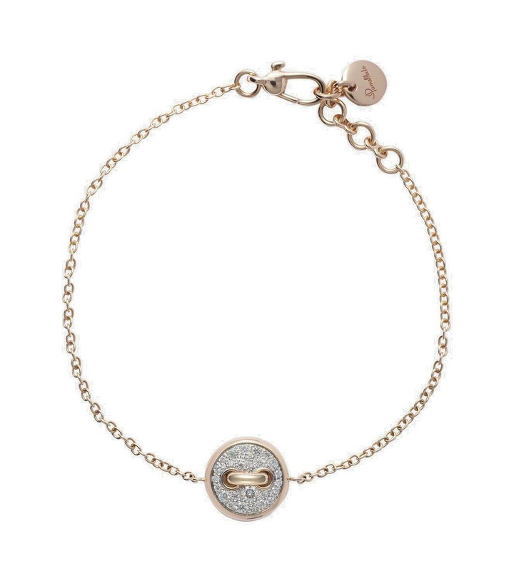Photo: Pomellato Pom Pom Dot 18kt rose gold chain bracelet with white diamonds and mother of pearl