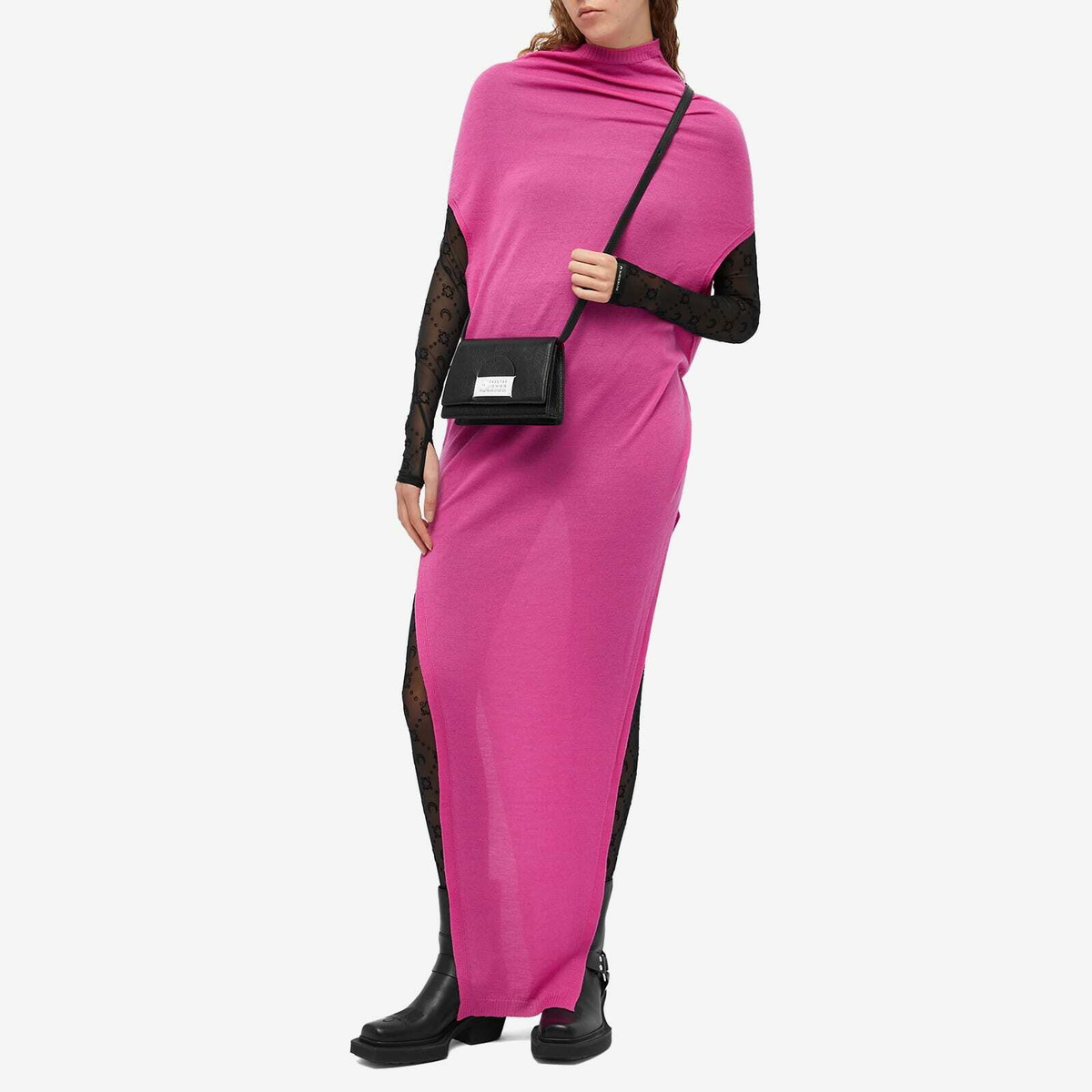 Rick Owens Women's Crater Knit Dress in Hot Pink Rick Owens