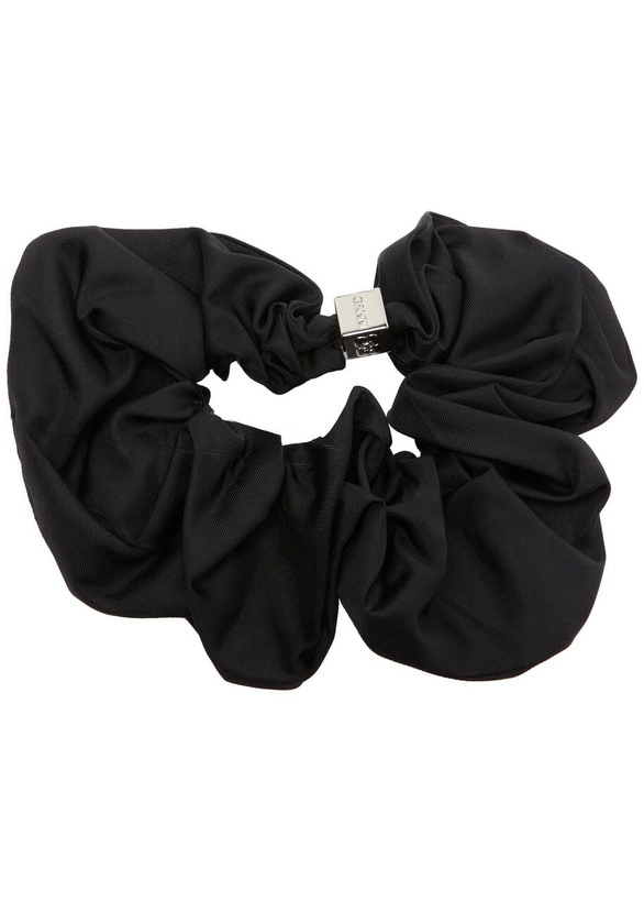 Photo: Ganni Duchesse Metal-embellished Nylon-blend Scrunchie - Black - One Size
