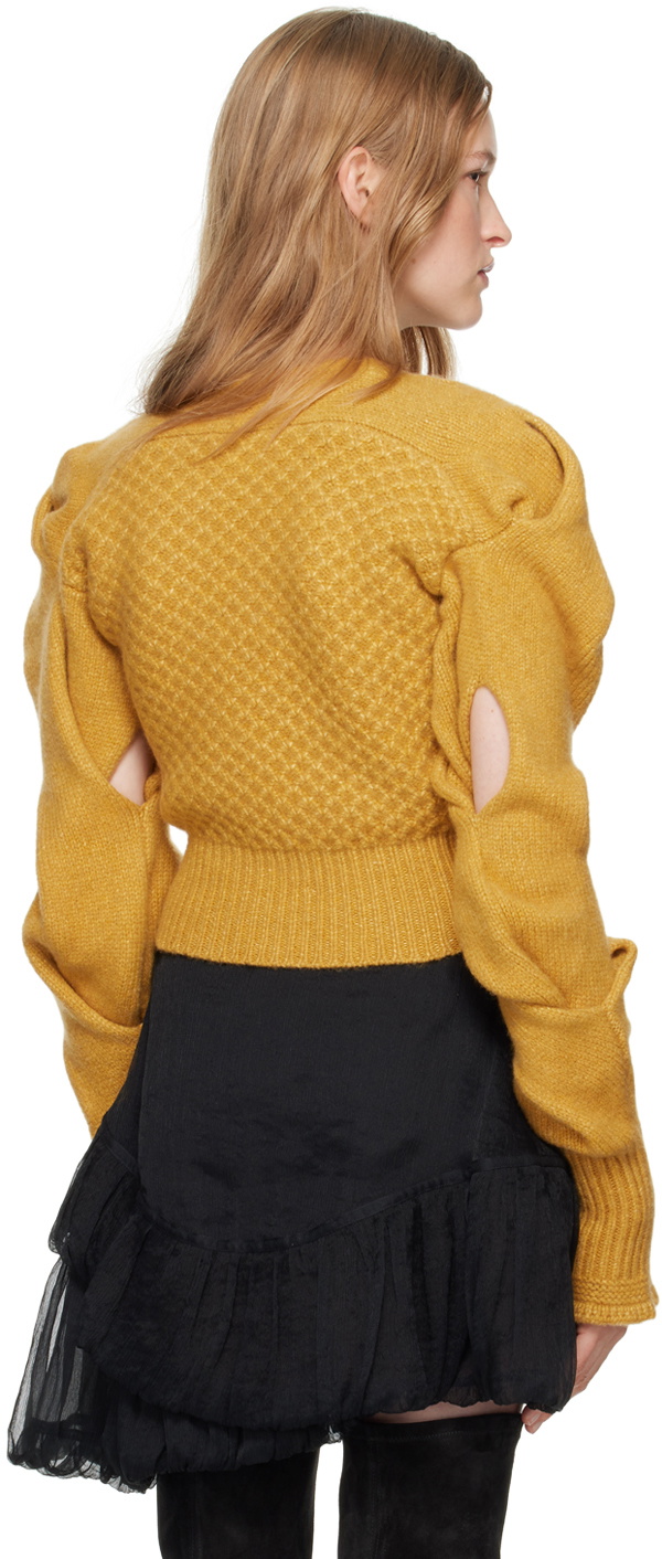 Kiko Kostadinov Yellow Dendra Cabled Sweater