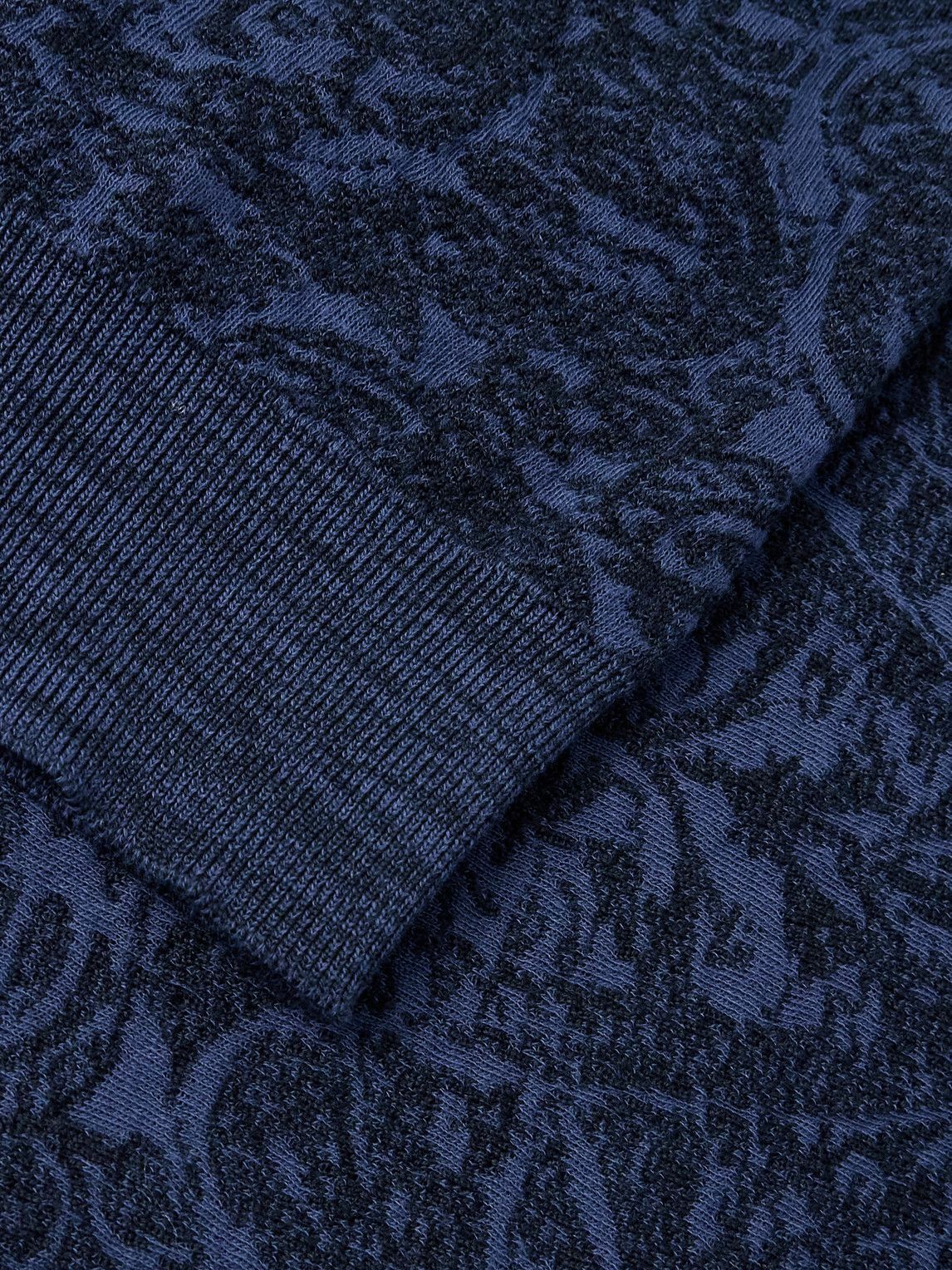 Etro - Jacquard-Knit Cotton-Blend Sweater - Blue