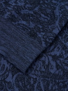 Etro - Jacquard-Knit Cotton-Blend Sweater - Blue