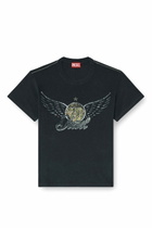 Diesel Cotton-hemp T-shirt with concert graphics - T-Shirts Mens in Black