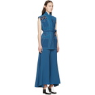 Peter Pilotto Blue Embroidered Safari Vest