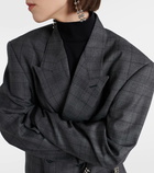 Balenciaga Checked double-breasted wool blazer