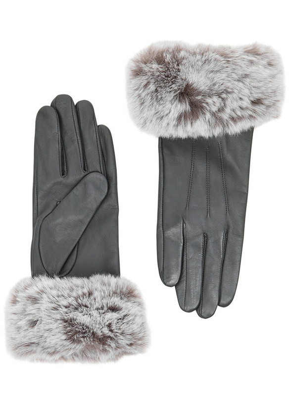 Photo: Dents Sarah Faux Fur-trimmed Leather Gloves