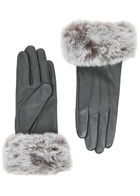Dents Sarah Faux Fur-trimmed Leather Gloves