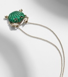 Yvonne Léon Crabe Coquillage 9kt gold pendant necklace with malachite and diamonds