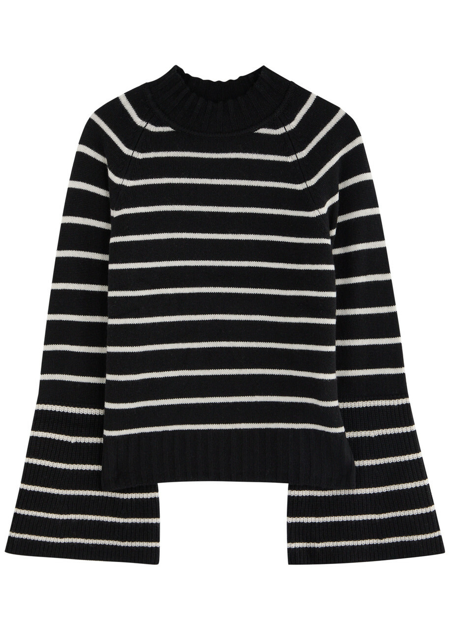Paige Laurel Striped Cashmere Jumper Black And White