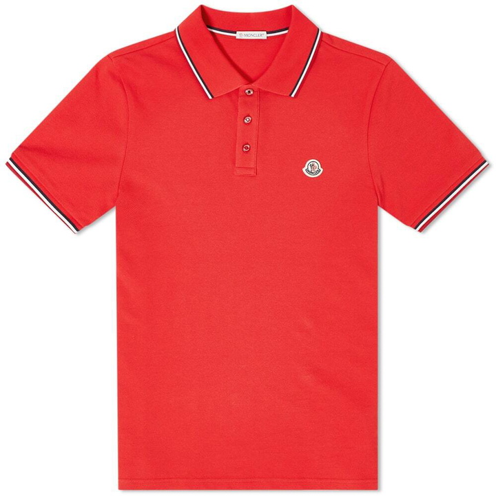 Photo: Moncler Men's Classic Logo Polo in Red