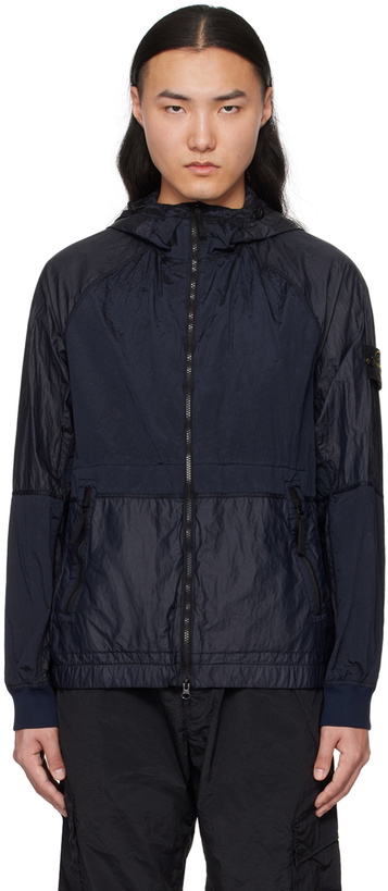 Photo: Stone Island Navy Paneled Jacket