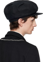 YOHJI YAMAMOTO Black Flax Flat Tuck Casquette Cap