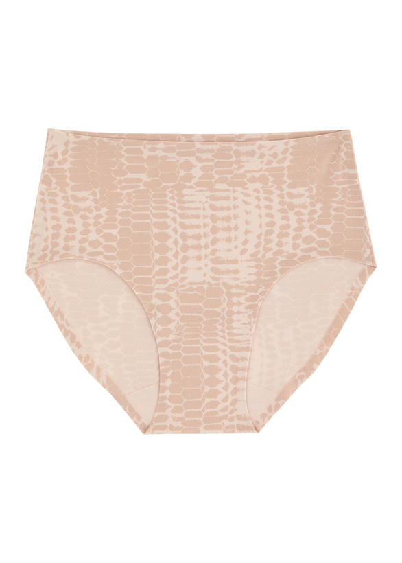 Photo: Chantelle Python-effect Stretch-polyamide Briefs - Beige - One Size