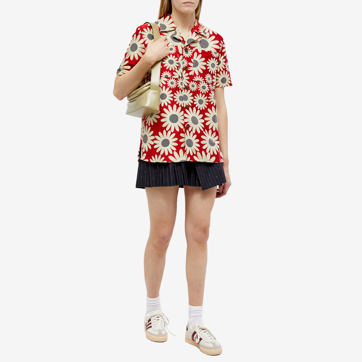 Andersson Bell Women's Daisy Jacquard Floral Shirt in Red