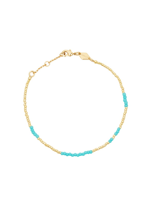 Photo: Anni LU Asym 18kt Gold-plated Beaded Bracelet - Aqua - One Size