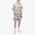 Stampd Men's Printed Camp Collar Vacation Shirt in Grey Leopard