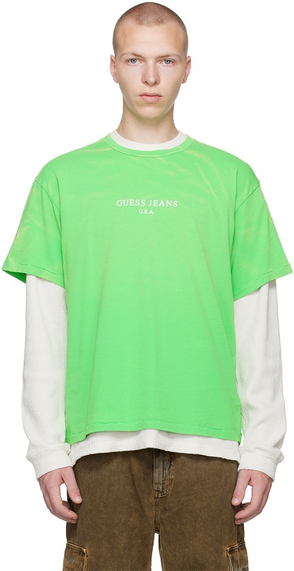 Photo: GUESS USA Green Faded T-Shirt