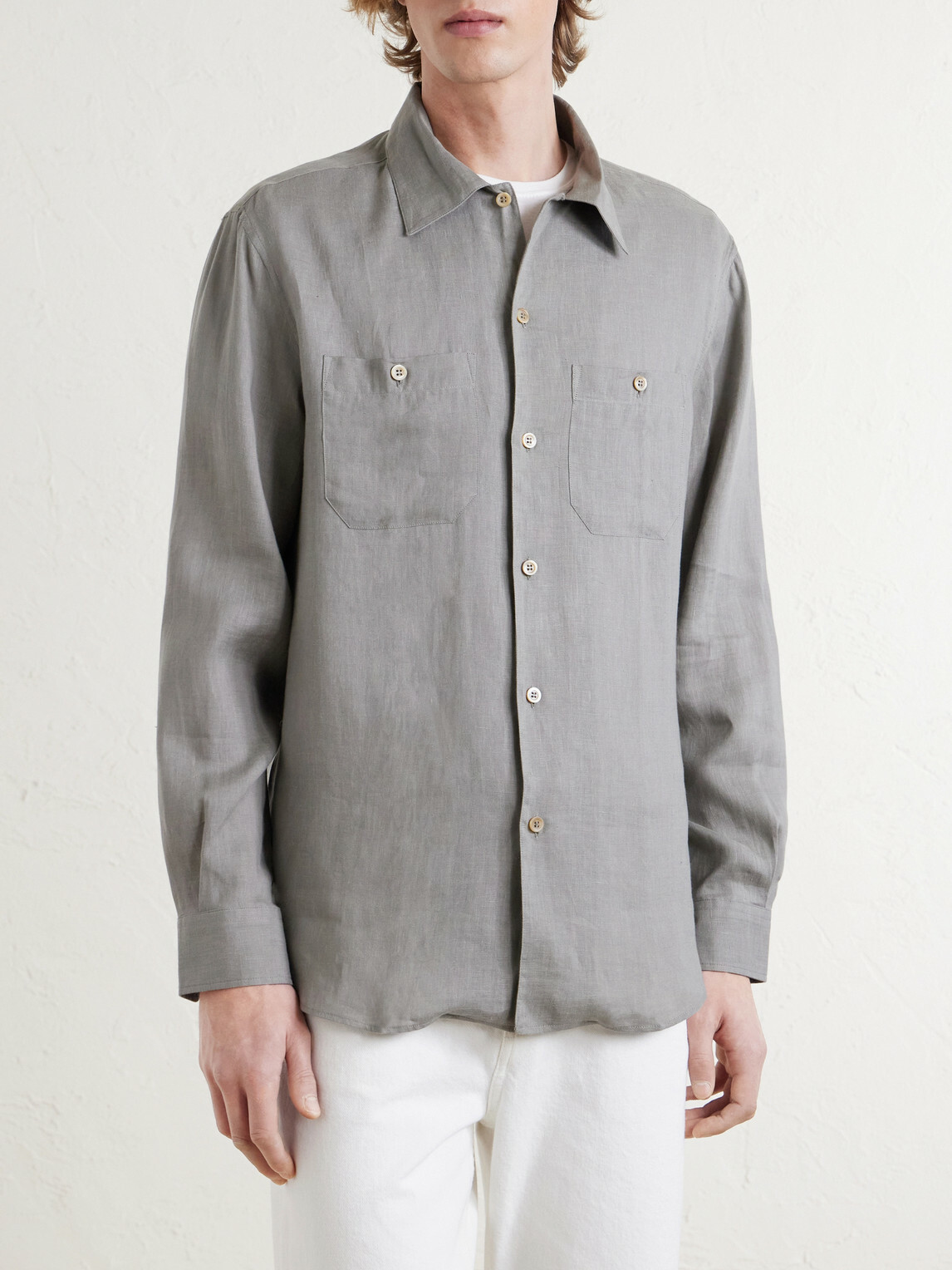 Brunello Cucinelli - Linen Shirt - Gray Brunello Cucinelli