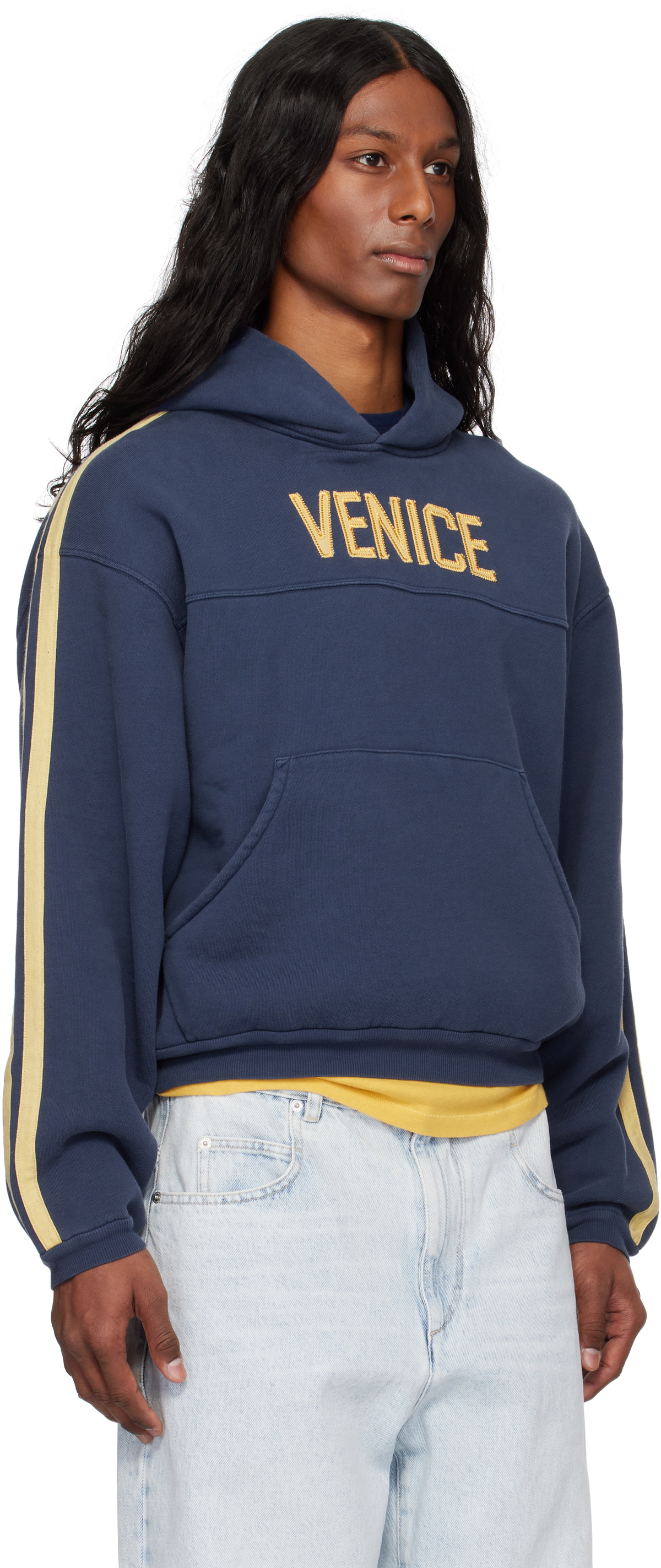 ERL Navy 'Venice' Football Pull Over Hoodie ERL
