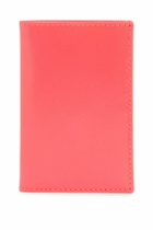 COMME DES GARCONS WALLET portafoglio compatto unisex rosa fluo in pelle di capra Pink