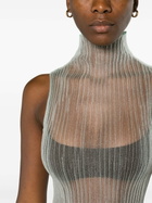 AISLING CAMPS Blue Modern Mist Sheer Sleeveless Vest