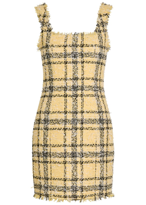 Photo: Balmain Checked Tweed Mini Dress Multicoloured